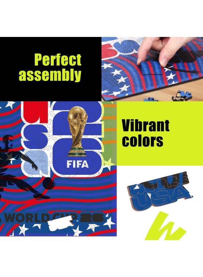 FIFA World Cup 26 USA Play Football 200-Piece Official Licensed Wooden Puzzle – 14+ Premium Collectible Gift & Home Decor - Image 3